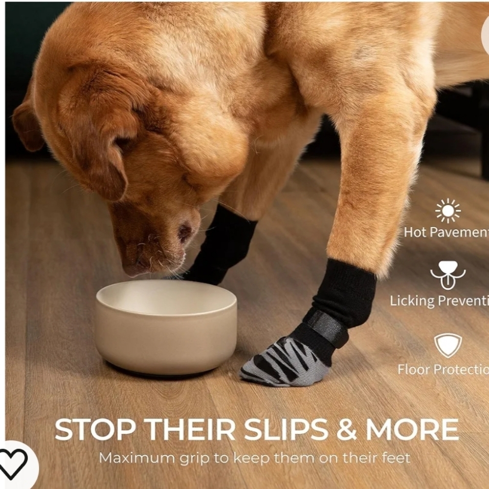 Non-Slip Dog Socks for Hardwood Floors - Extra-Thick Grip paw‎ protection SZ M